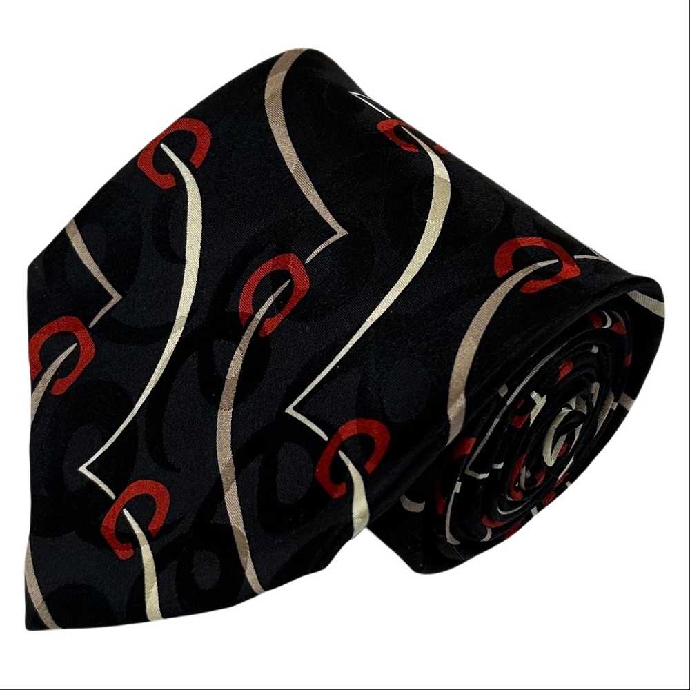 Vintage Polo Ralph Lauren The Hollywood Collection Black Red Gold Necktie Tie
